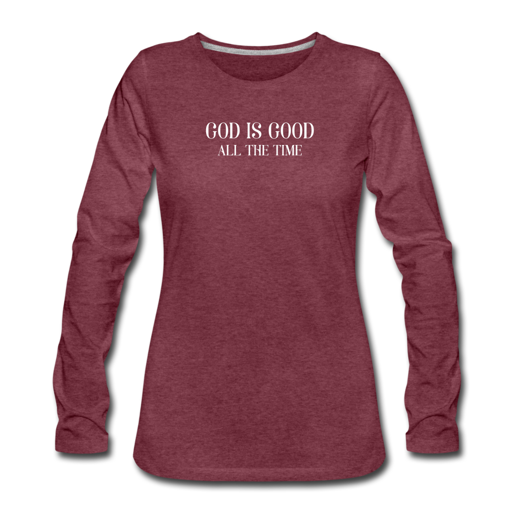 God Is Good Women's Tee - heather burgundy