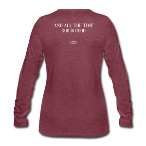 God Is Good Women's Tee - heather burgundy