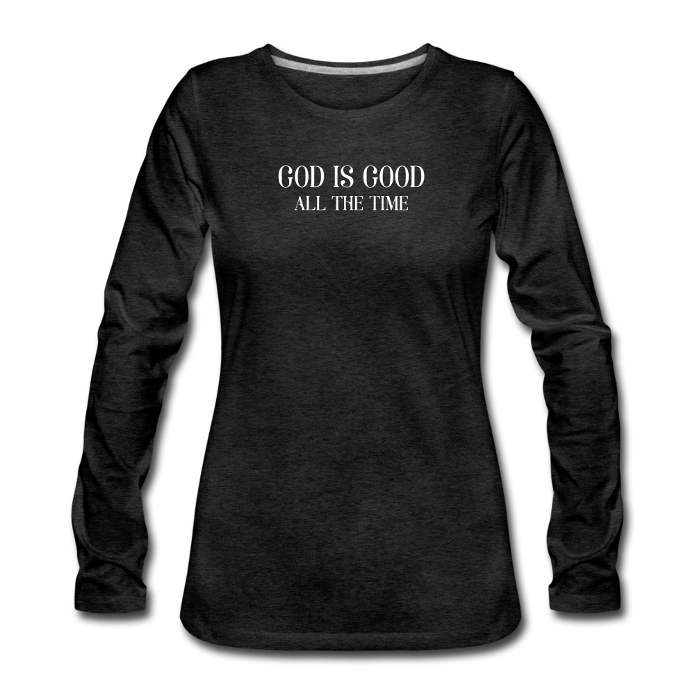 God Is Good Women's Tee - charcoal gray