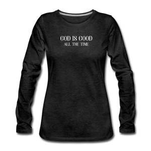 God Is Good Women's Tee - charcoal gray