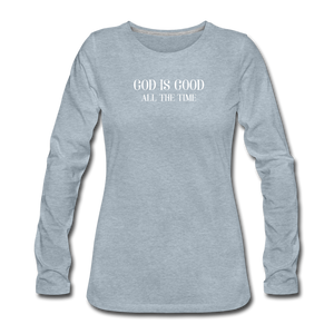 God Is Good Women's Tee - heather ice blue