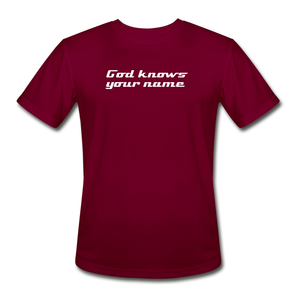 God Knows Athletic Tee - burgundy