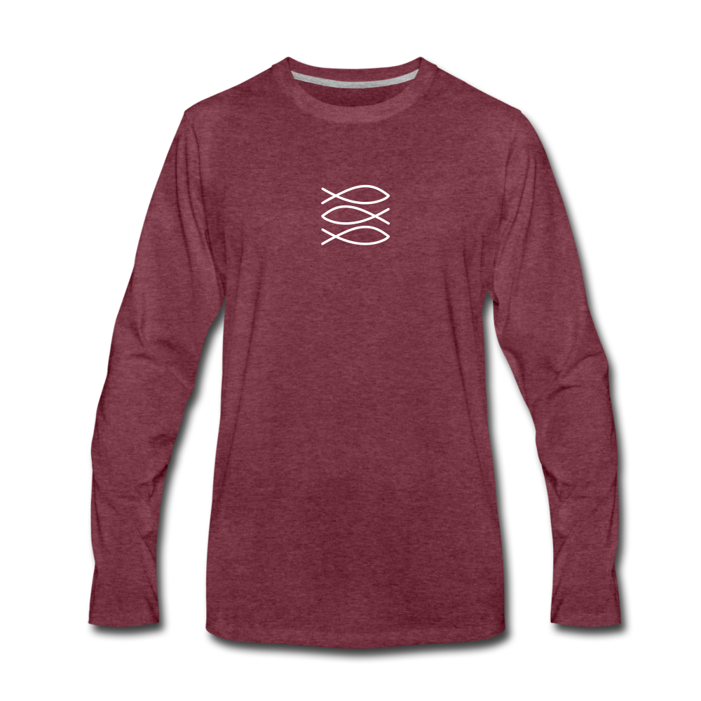 Fishers of Men Long Sleeve Tee - heather burgundy