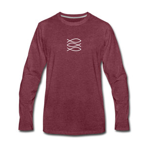 Fishers of Men Long Sleeve Tee - heather burgundy