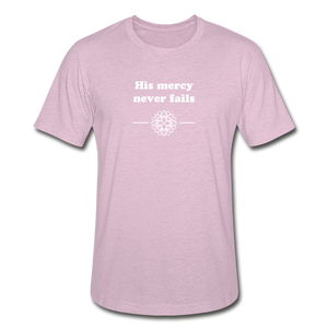 His Mercy Women's Tee - heather prism lilac