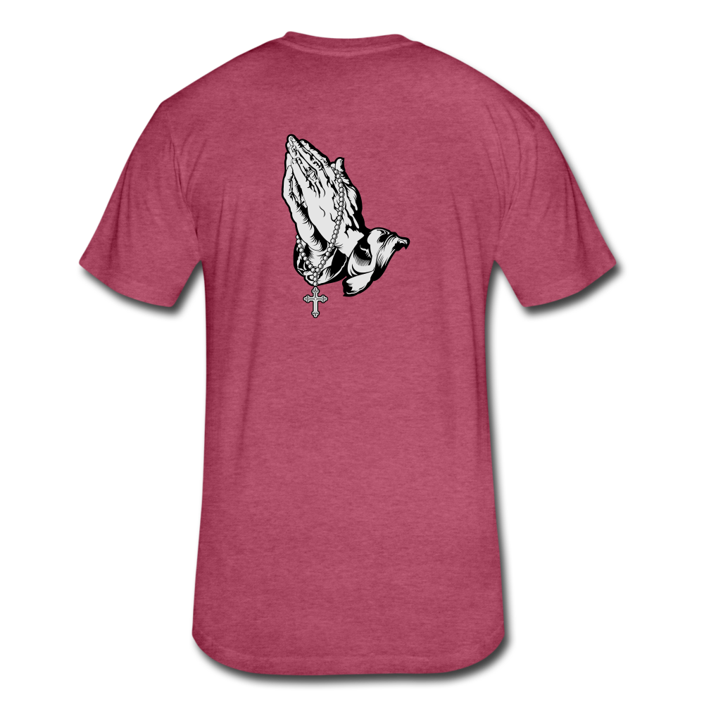 Praying Hands Tee - heather burgundy