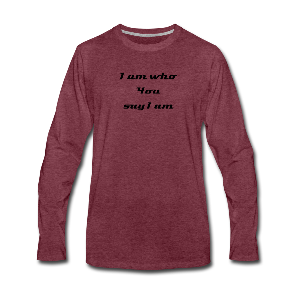 I Am Long Sleeve Tee - heather burgundy