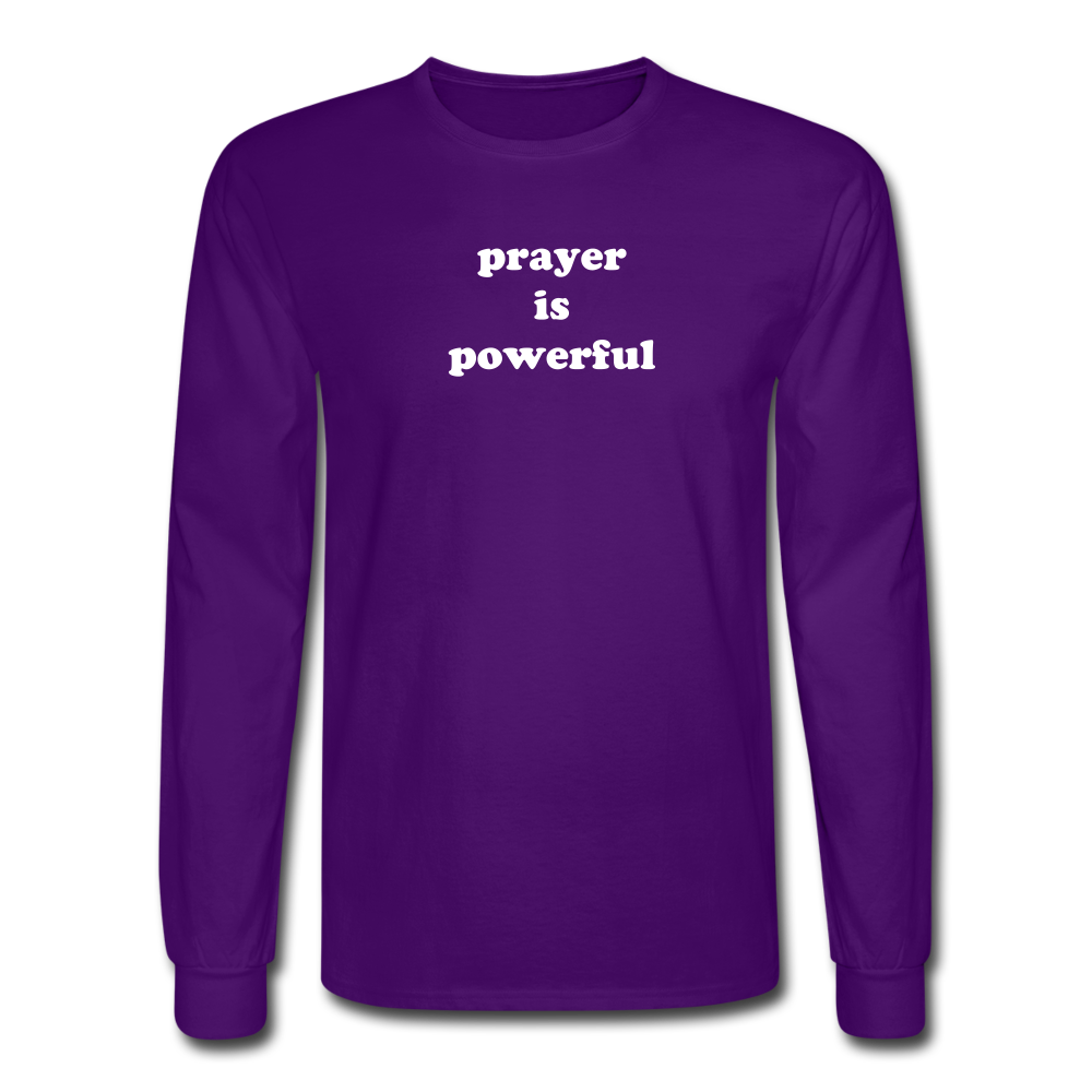 Prayer is Powerful Long Sleeve Tee - purple