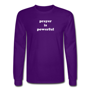 Prayer is Powerful Long Sleeve Tee - purple