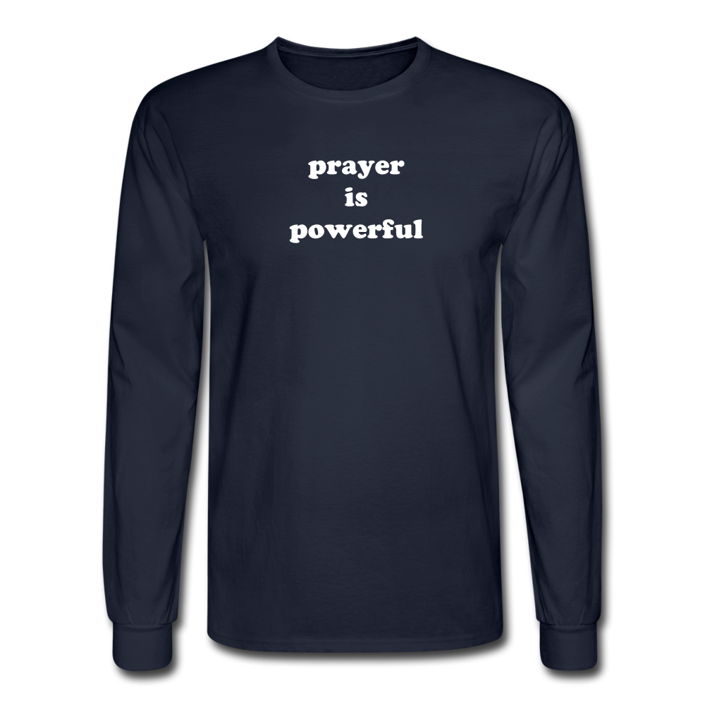 Prayer is Powerful Long Sleeve Tee - navy